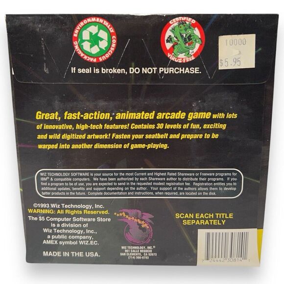 VTG NOS Kilo Blaster Shareware PC Game 3.5” Disk Wiz Technology NEW SEALED! - Picture 2 of 4